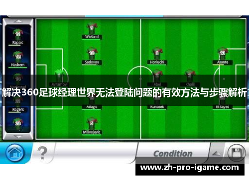 解决360足球经理世界无法登陆问题的有效方法与步骤解析